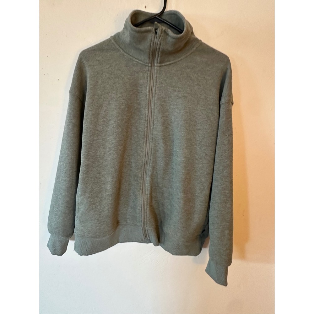 Mondetta Full Zip Sweatshirt Womens Small Olive Green Mock Neck Fleece Jacket - Picture 3 of 16